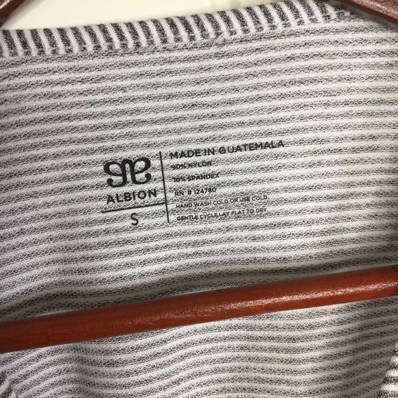 Albion Fit Grey Micro Stripe Henley Size Small. - Picture 6 of 6
